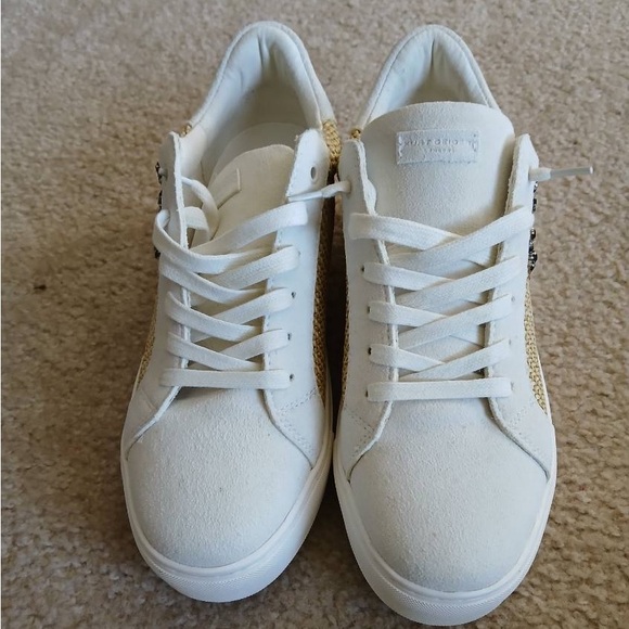 Kurt Geiger London Sneakers, Laney Bead Embellished Eye Raffia Sneakers - Picture 1 of 6